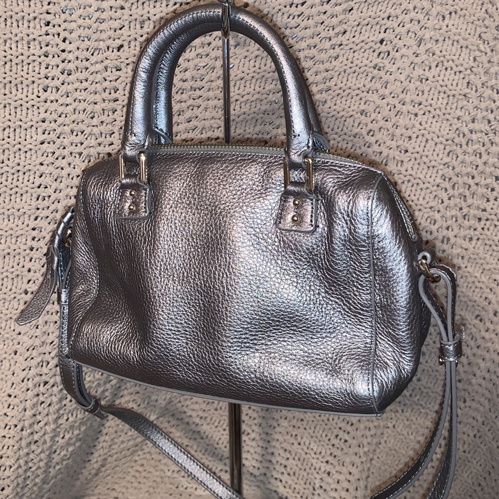 Cole Haan Metallic Silver Leather Crossbody Bag - Picture 3 of 6